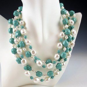 Baroque Crystal Pearl & Sterling 2-Necklace Set